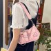 Mykng Nzw Leather Bags for Women, Women's Y2k Purse Cute Hobo Handbag Leather Sling Retro Purse with Zipper Closure,Pink
