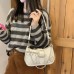 Mykng Nzw Leather Bags for Women, Women's Y2k Purse Cute Hobo Handbag Leather Sling Retro Purse with Zipper Closure,White
