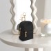 Mykng Nzw Mini Backpack Key Wallets with Keychain for Women, Cute PU Leather Key Pouches for Coins Lipstick Keys Jewelry Accessories Compact Travel Organizer (Black)