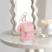 Mykng Nzw Mini Backpack Key Wallets with Keychain for Women, Cute PU Leather Key Pouches for Coins Lipstick Keys Jewelry Accessories Compact Travel Organizer (Pink)