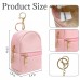 Mykng Nzw Mini Backpack Key Wallets with Keychain for Women, Cute PU Leather Key Pouches for Coins Lipstick Keys Jewelry Accessories Compact Travel Organizer (Pink)