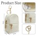 Mykng Nzw Mini Backpack Key Wallets with Keychain for Women, Cute PU Leather Key Pouches for Coins Lipstick Keys Jewelry Accessories Compact Travel Organizer (Beige)
