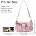 Mykng Nzw Leather Bags for Women, Women's Y2k Purse Cute Hobo Handbag Leather Sling Retro Purse with Zipper Closure,Pink