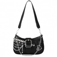 Mykng Nzw Leather Bags for Women, Women's Y2k Purse Cute Hobo Handbag Leather Sling Retro Purse with Zipper Closure,Black